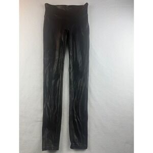 SPANX Faux Leather High Waisted Leggings Women's‎ Size S/P Black Shiny Stretch